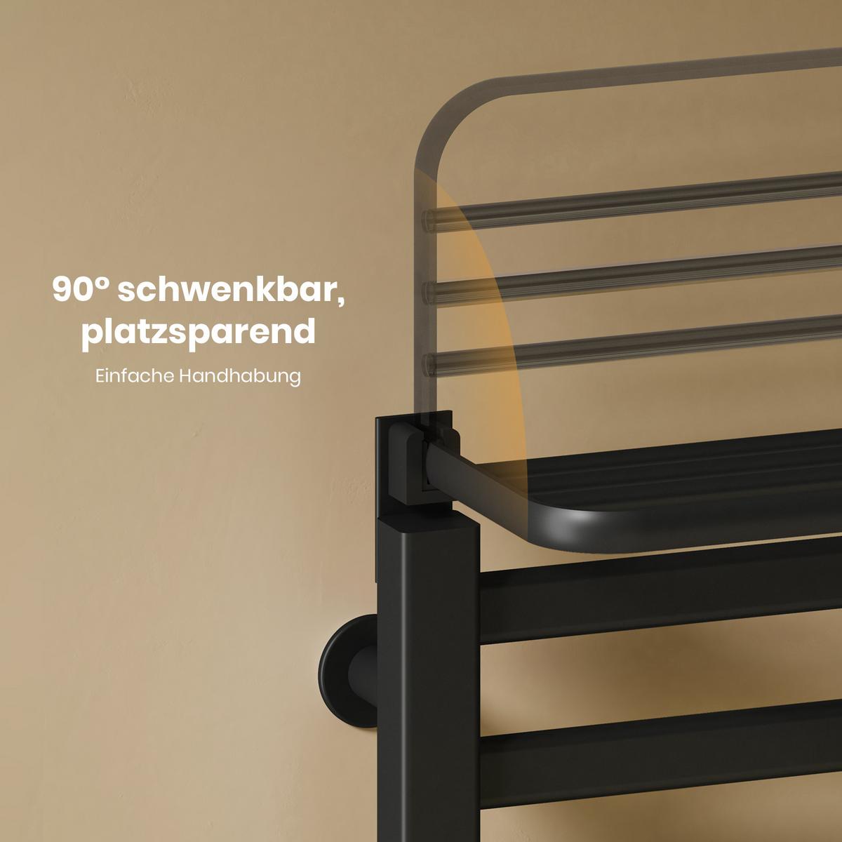HEIZKÖRPER Elektrisch mit WiFi und Fernbedienung Schwarz 50/50 cm - Schwarz, Metall (50/50/25cm) - EMKE