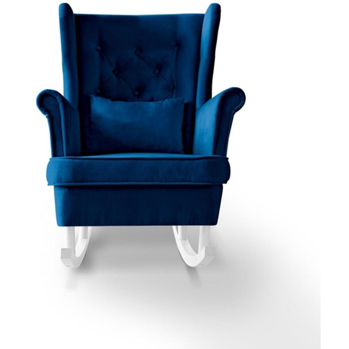 SCHAUKELSTUHL Fabio dunkelblau mit Weiß Beinen - Dunkelblau/Weiß, Textil (82/103/108cm) - Beautysofa