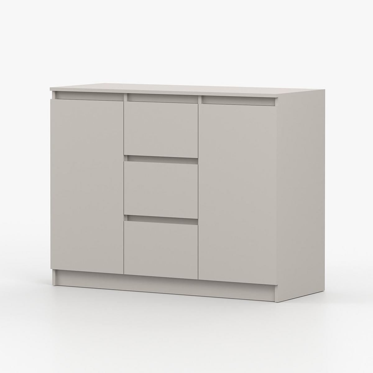 KOMMODE SOLO 2D3S II 120 cm Kaschmir/Kaschmir, 2-türig, drei Schubladen, grifflos - Kaschmir, Holzwerkstoff (120/86/42cm) - imoebel24