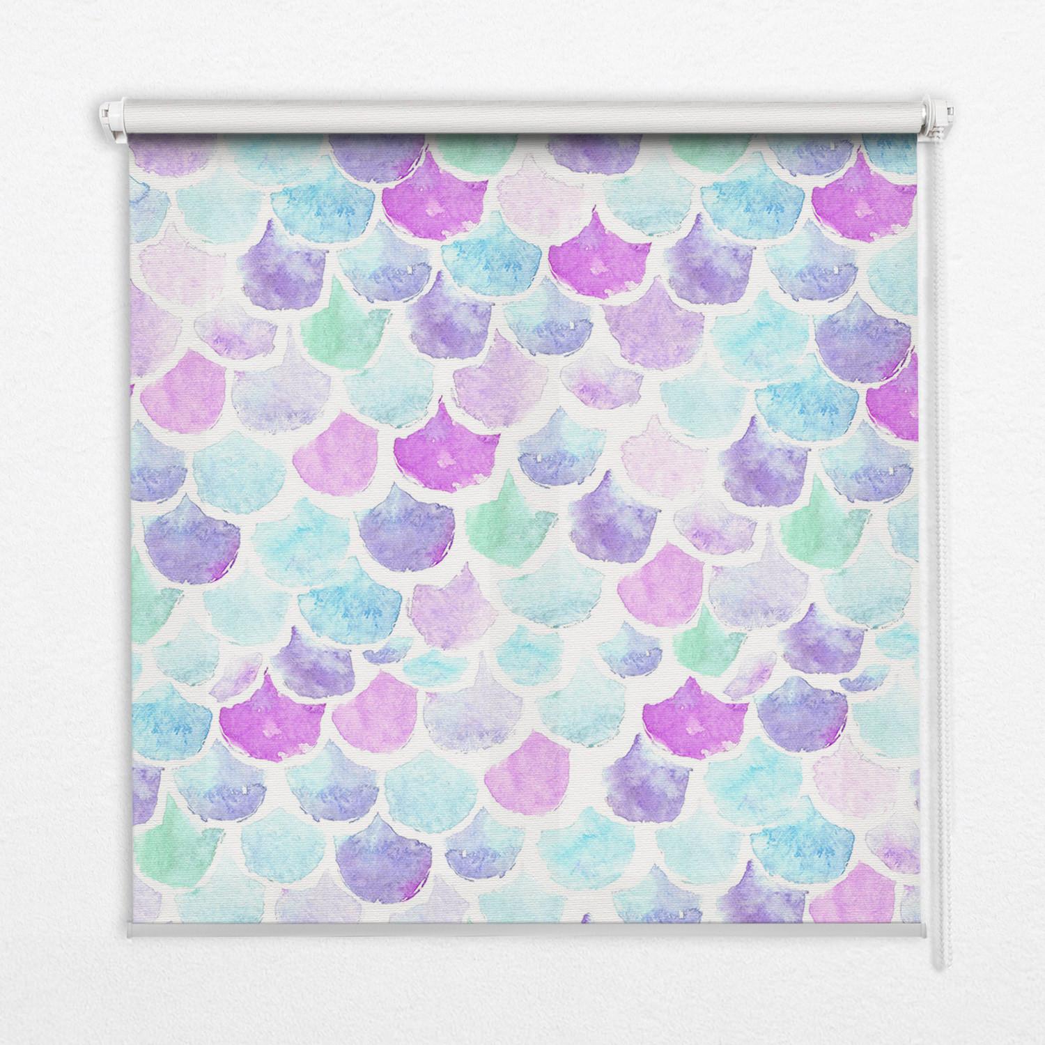 INNENROLLO - Fensterrollo - Rollo - 70x140 cm - Bunte Schuppen - Blau, Kunststoff (70/140/0.5cm) - TULUP