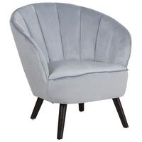 SESSEL Samtstoff Grau Dala - Grau, Holz/Textil (52/76/77cm) - Beliani