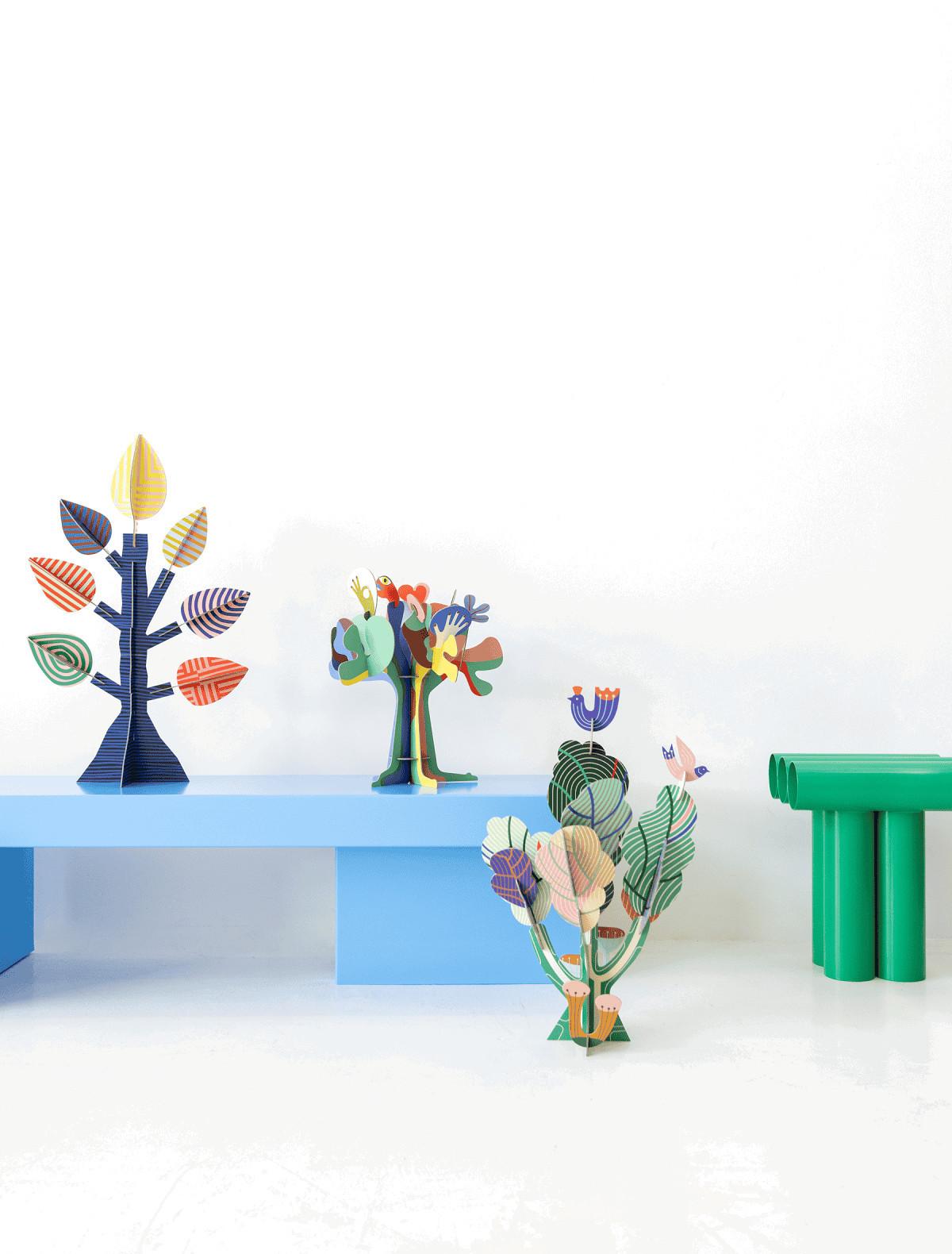 DEKOFIGUR Abstrakter Baum 35/38 cm - Multicolor, Wellpappe (35/38/35cm) - Studio Roof