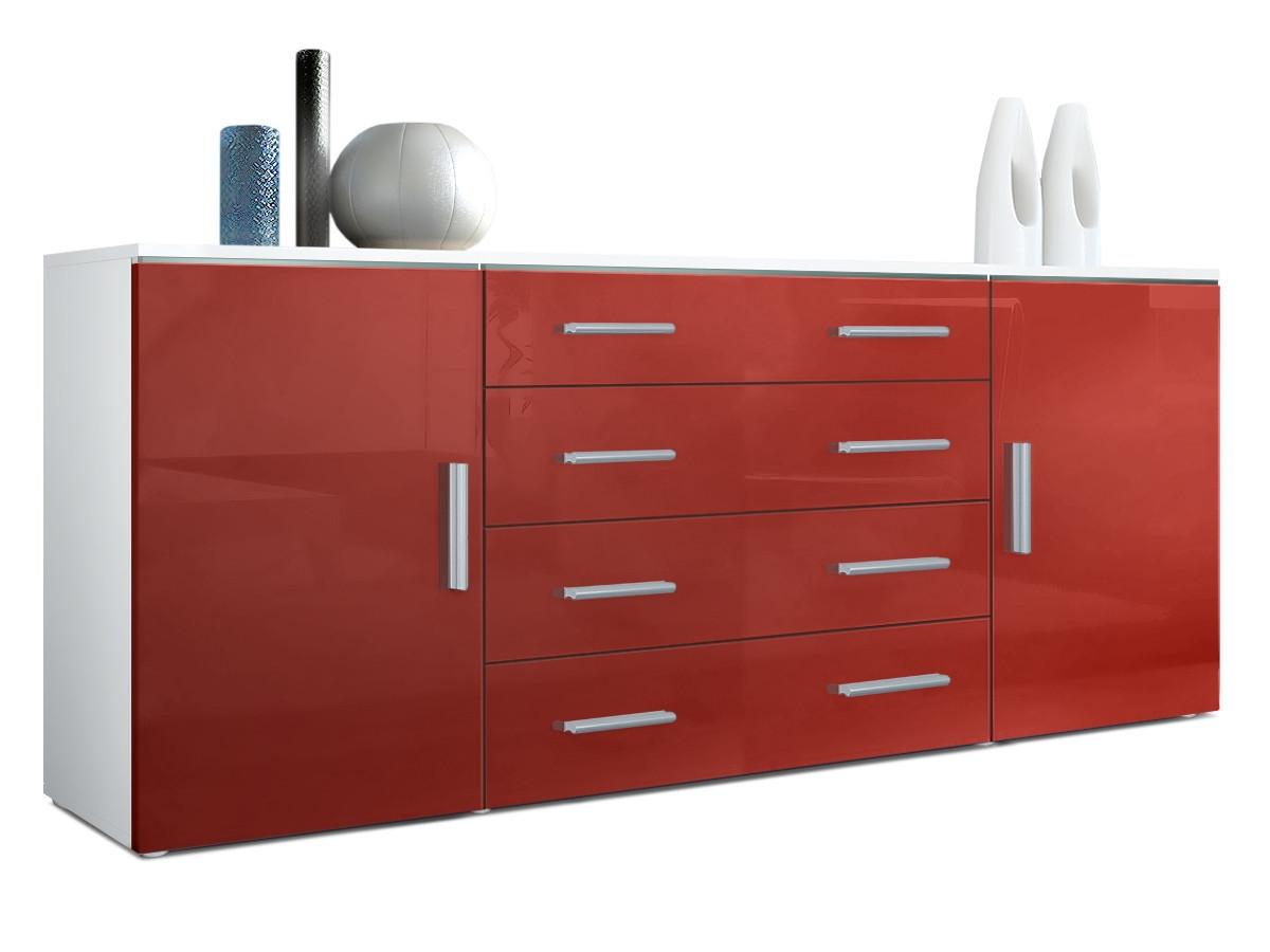 SIDEBOARD Verona Bordeaux Hochglanz - Bordeaux, Holzwerkstoff (166/72/35cm) - Vladon