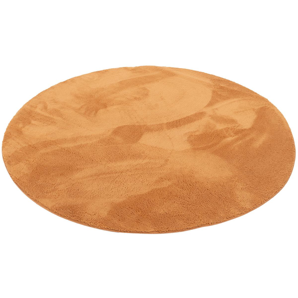 KINDER SUPER SOFT FELLTEPPICH PEARL KIDS RUND - Terracotta, Textil (120/120cm) - Pergamon