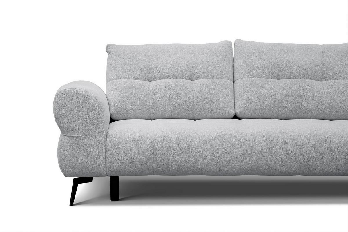 ECKSOFA SALVINI 4-Sitzer, hellgrau - Hellgrau/Schwarz, Holzwerkstoff/Textil (292/158cm) - Wozimo