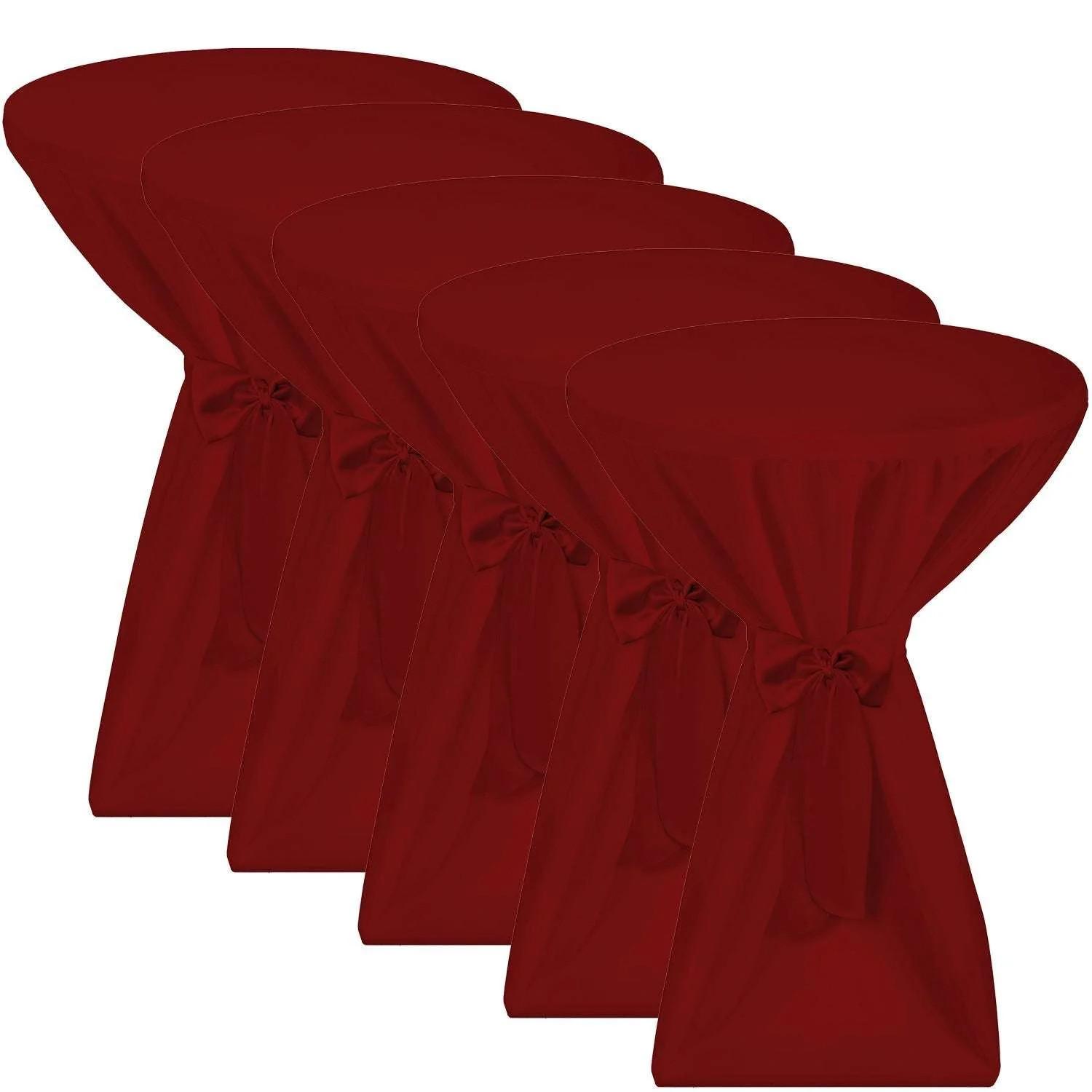 STEHTISCHHUSSE Premium Ø 80cm Bordeaux (5tlg) - Bordeaux, Kunststoff/Textil (80/145cm) - Beautissu 