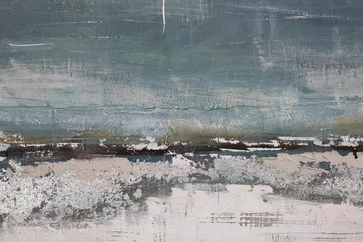 ACRYLBILD HANDGEMALT 60/90 cm - Blau/Beige, Holz/Textil (60/90cm) - KUNSTLOFT