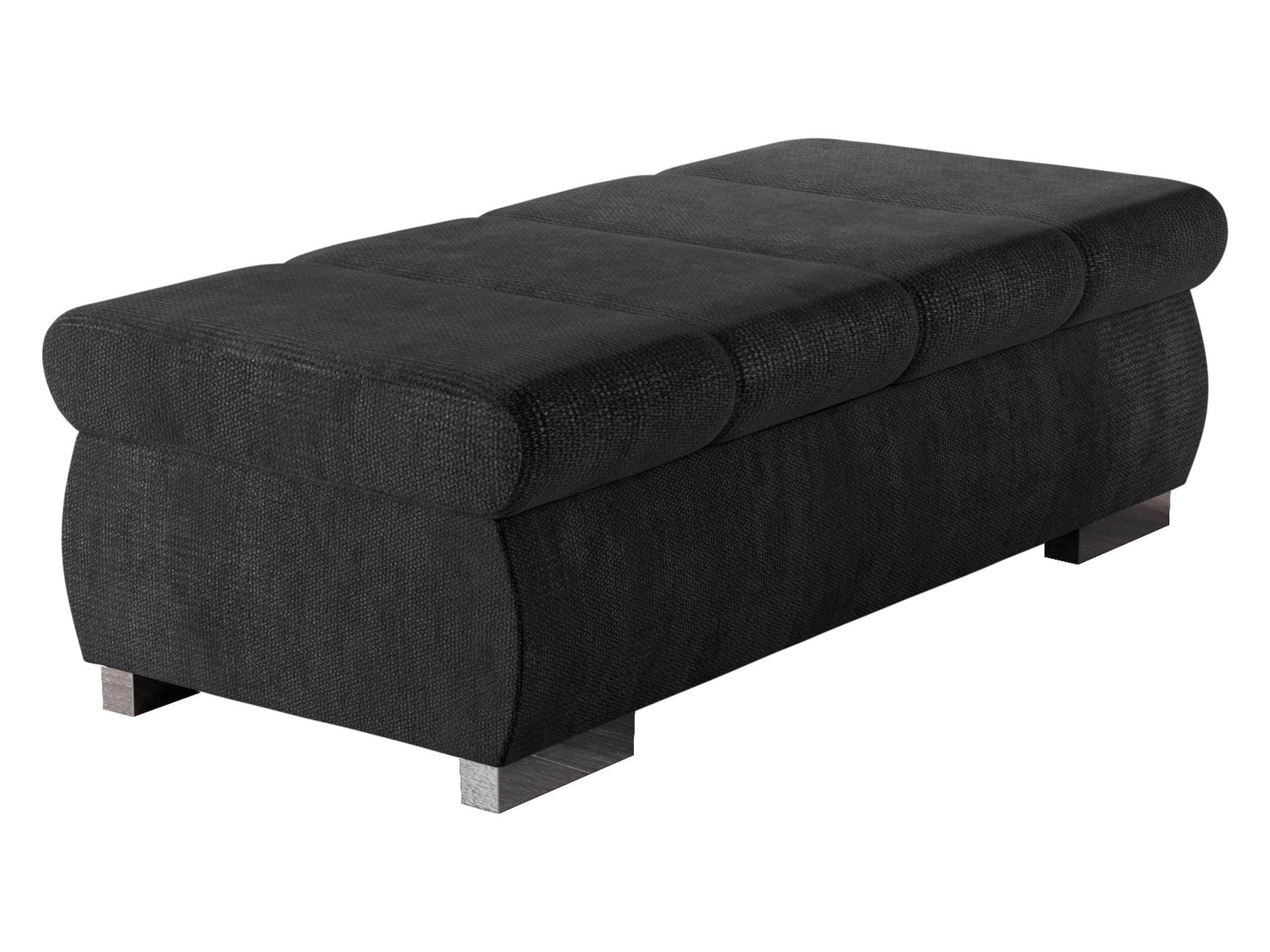 POLSTERHOCKER Bangkok Groß - Anthrazit/Silberfarben, Holz/Kunststoff (120/39/60cm) - MIRJAN24