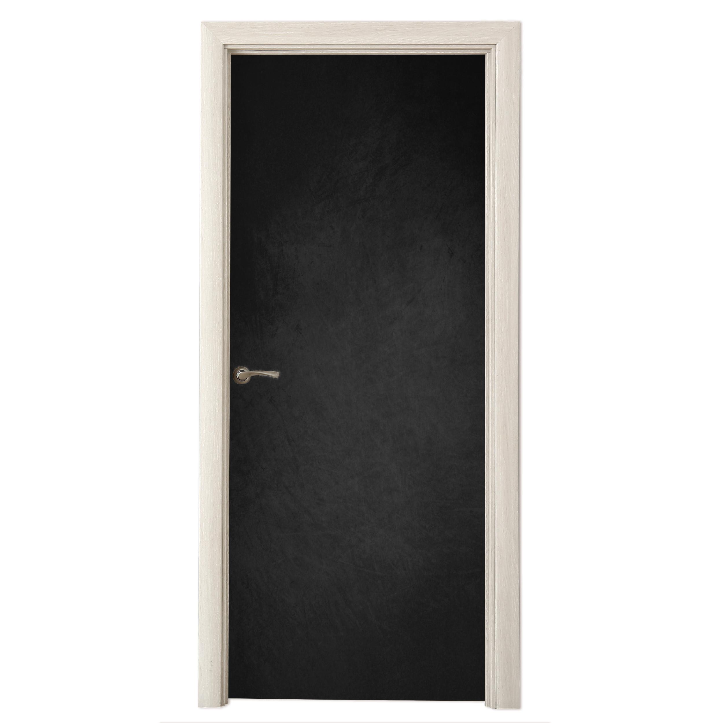 TÜRAUFKLEBER Beton - Schwarz - Grau - Strukturiert - Industriell 90x215 cm - Türtapete - Dunkelgrau, Kunststoff (90/0.1cm) - MuchoWow