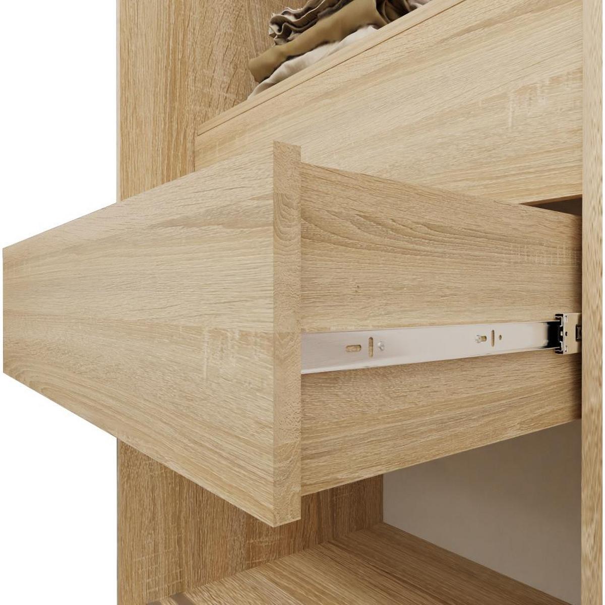 SCHWEBETÜRENSCHRANK Helios II 240/216/61 eiche Artisan+schwarz mit Schubladen - Schwarz/Eiche Artisan, Holzwerkstoff (240/216/61cm) - Beautysofa