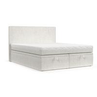 BOXBETT Zalla 140/200 cm Creme im Neve Stoff - Creme/Schwarz, Holz/Holzwerkstoff (140/200cm) - AltaBeds