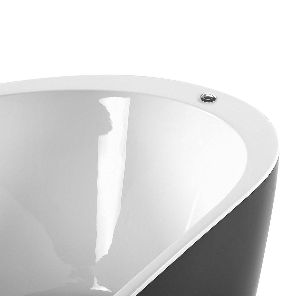 WHIRLPOOL-BADEWANNE mit LED 80x170x59 cm schwarz Nevis - Schwarz, Kunststoff (80/59/170cm) - Beliani