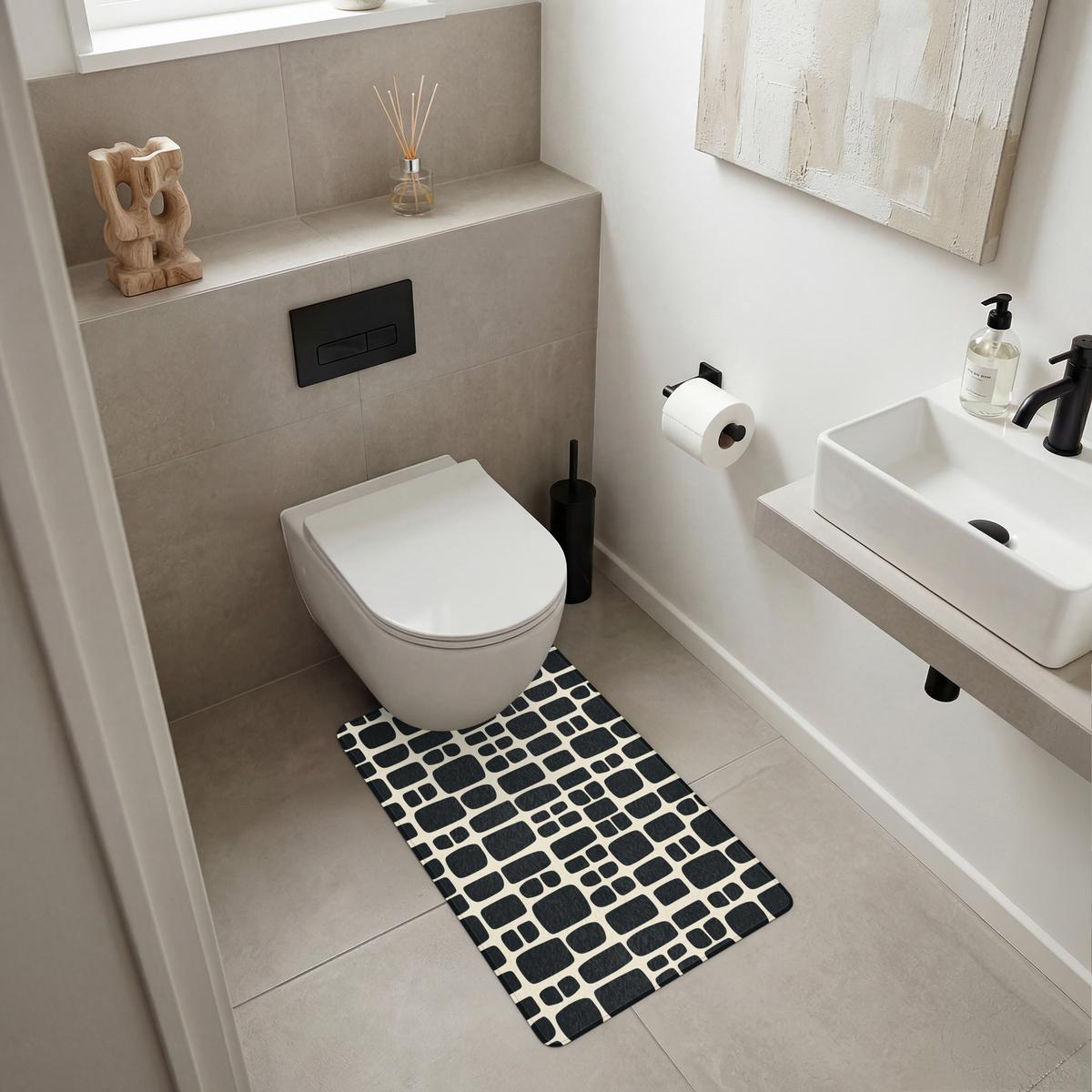 WC-VORLEGER Modern - Bio - Schwarz WC Teppich 50x80 cm - Anthrazit, Textil (50/1cm) - OnlyWow