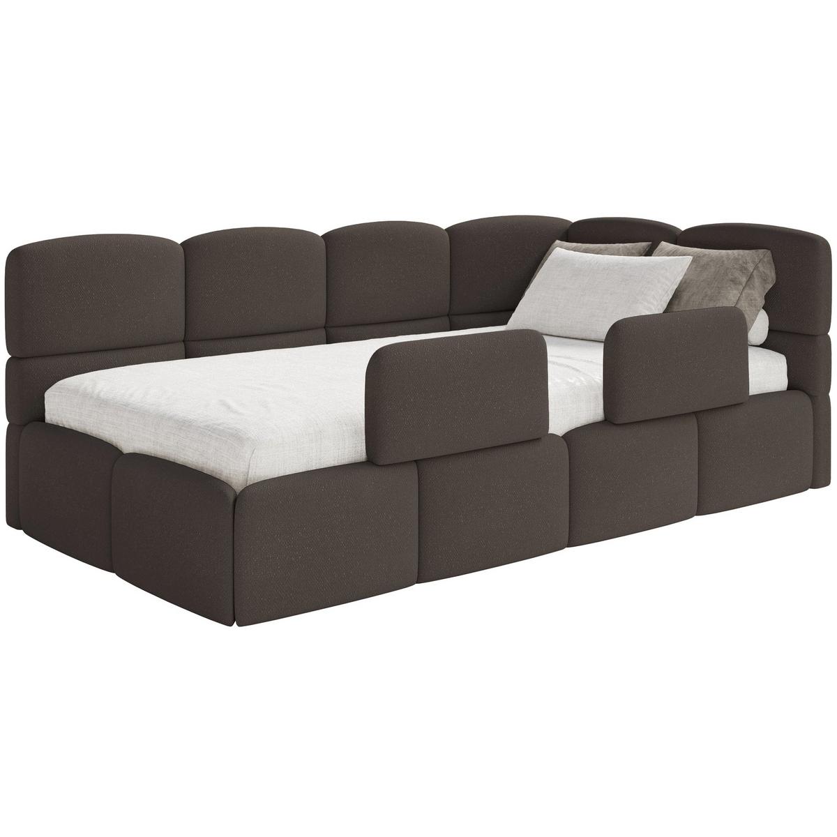 KINDERBETT Cloudy Braun 120 cm, Chenille - Schwarz/Braun, Kunststoff/Textil (120/200cm) - Selsey