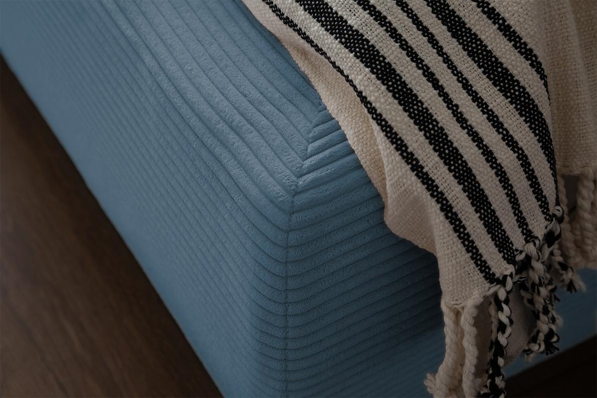 POLSTERBETT HENRY Hellblau Cord - Hellblau, Textil (200/200cm) - KAWOLA
