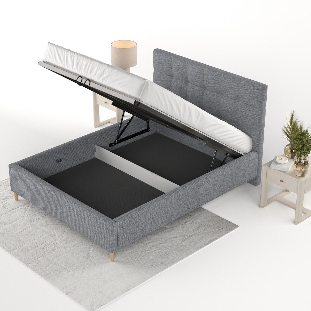 POLSTERBETT Cora 160/200 cm Grau im Neve Stoff - Naturfarben/Grau, Holz/Holzwerkstoff (160/200cm) - AltaBeds