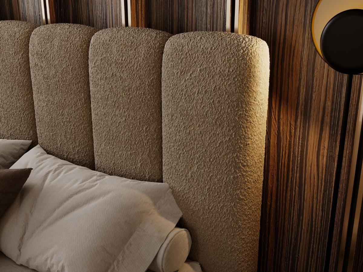 POLSTERBETT Imperial 180x200 Bouclé-Stoff Braun - Braun, Textil (180/200cm) - Graingold