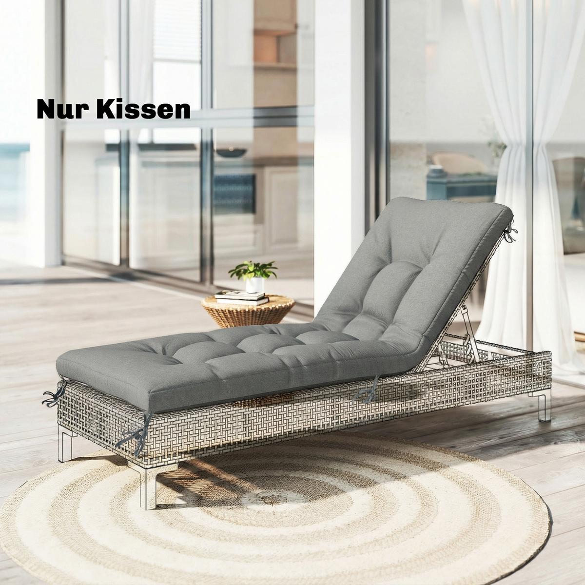 SITZKISSEN aus Polyester & PP-Baumwolle Hellgrau - Hellgrau, Textil (65/13/198cm) - Outsunny