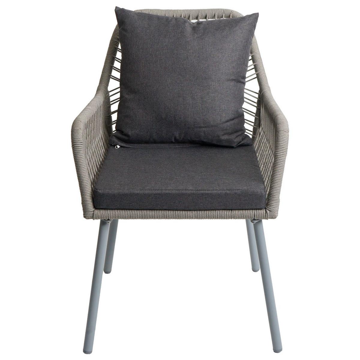GARTENSTUHL Grau, Granit - Anthrazit/Grau, Textil (54/81/62cm) - MCW