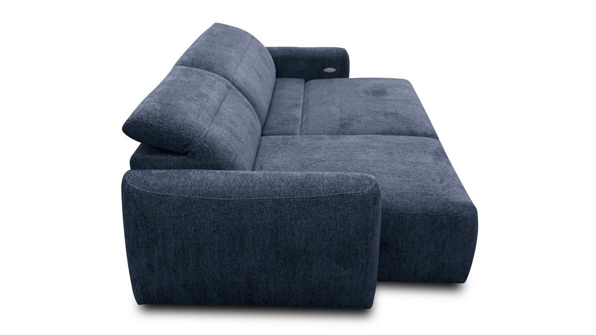 ECKSOFA NERO 4-Sitzer, dunkelblau - Schwarz/Dunkelblau, Holz/Textil (272/81/159cm) - Wozimo