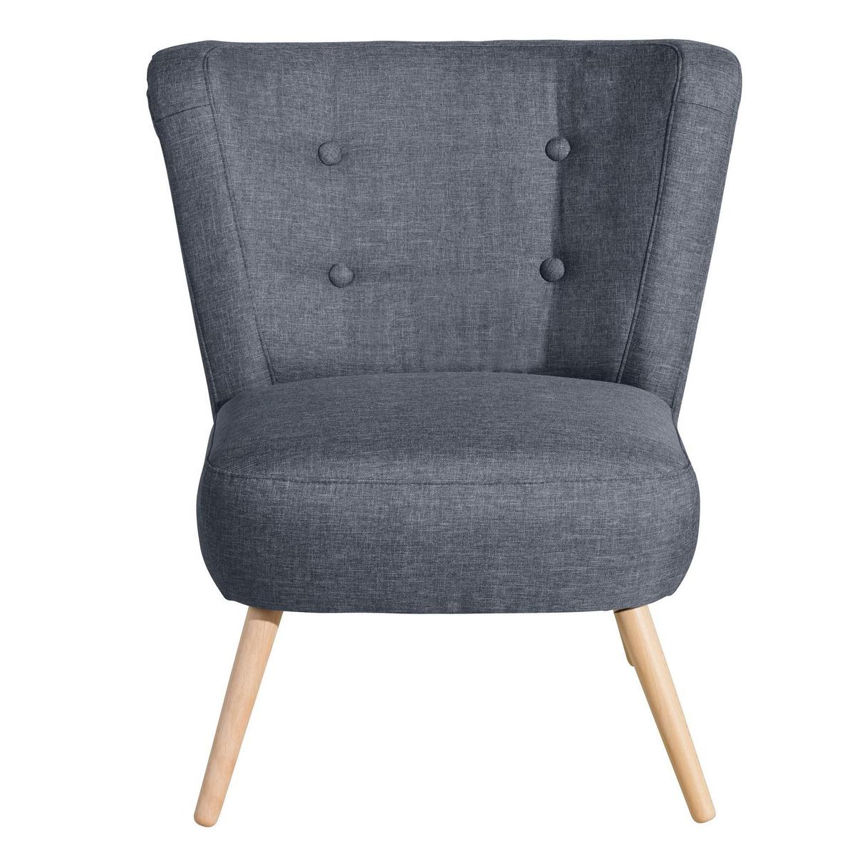 SESSEL Kassi Bezug Flachgewebe Buche natur / denim - Blau, Kunststoff (69/80/68cm) - 58aufmkessel