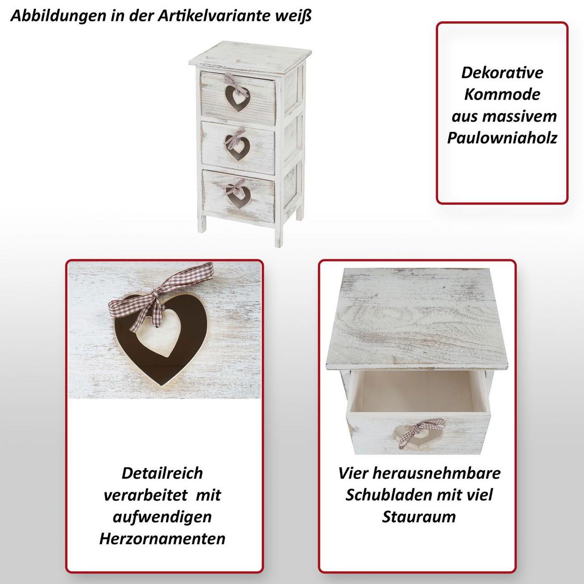 KOMMODE Weiß - Weiß, Holz (29/55/25cm) - MCW