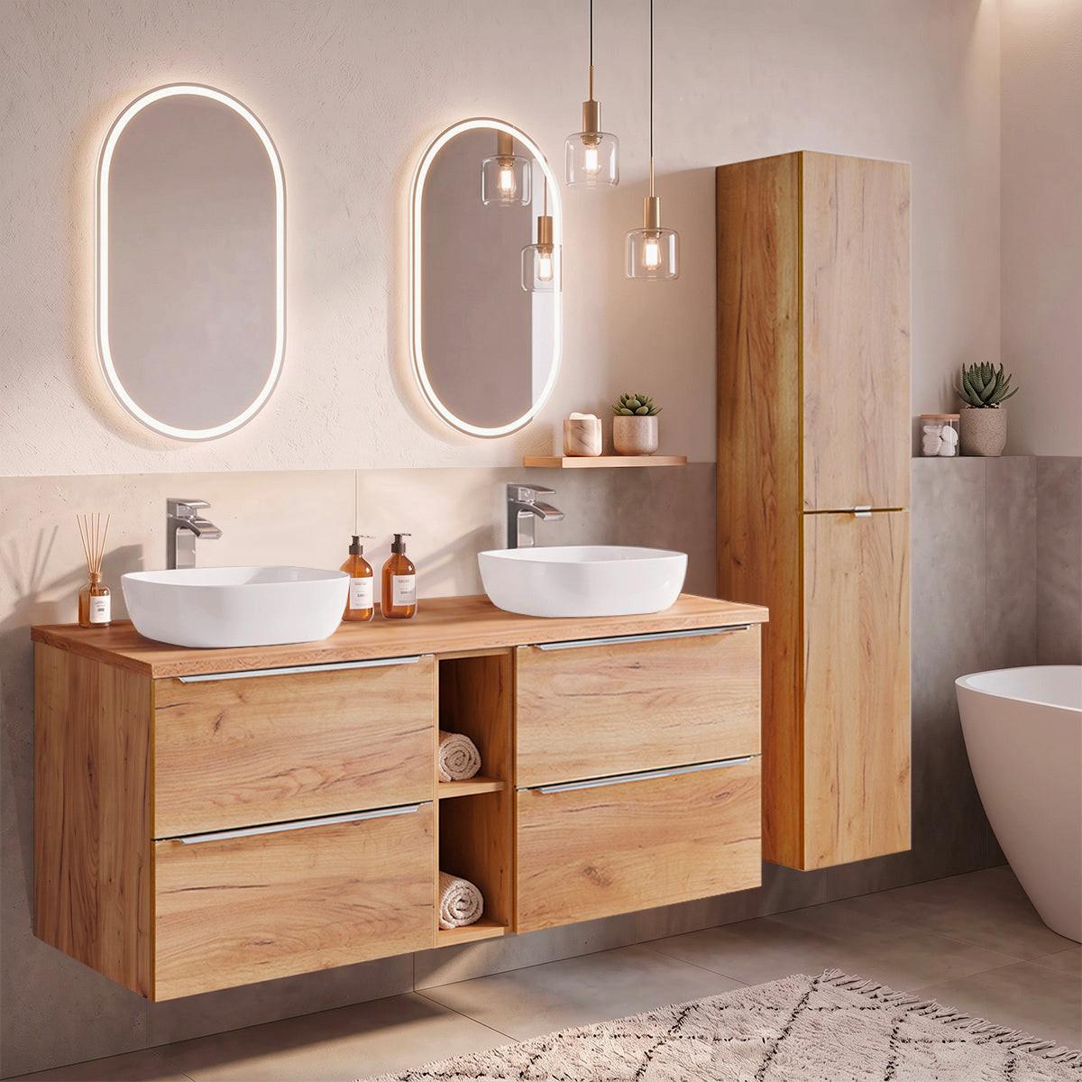 WASCHTISCHUNTERSCHRANK 140.4cm April Holz - Braun, Holzwerkstoff (140.4/59/46cm) - Petits-meubles