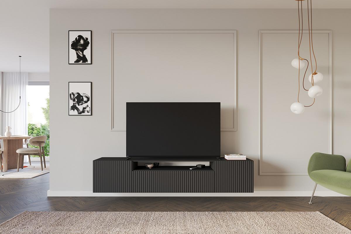 LOWBOARD NOA-2-W 200x40x41 cm - Schwarz - Schwarz/Weiß, Holzwerkstoff (200/40/41cm) - ALTDECOR