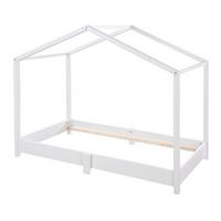HAUSBETT 70 x 140 cm Bodenbett weiß - Weiß, Holzwerkstoff (70/140cm) - Roba