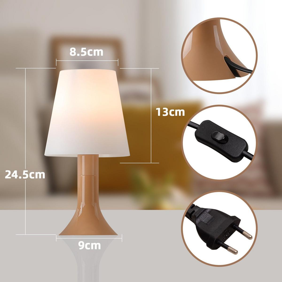 TISCHLAMPE Silvanus 9/24.5/13 cm - Braun, Kunststoff (9/24.5/13cm) - ZMH