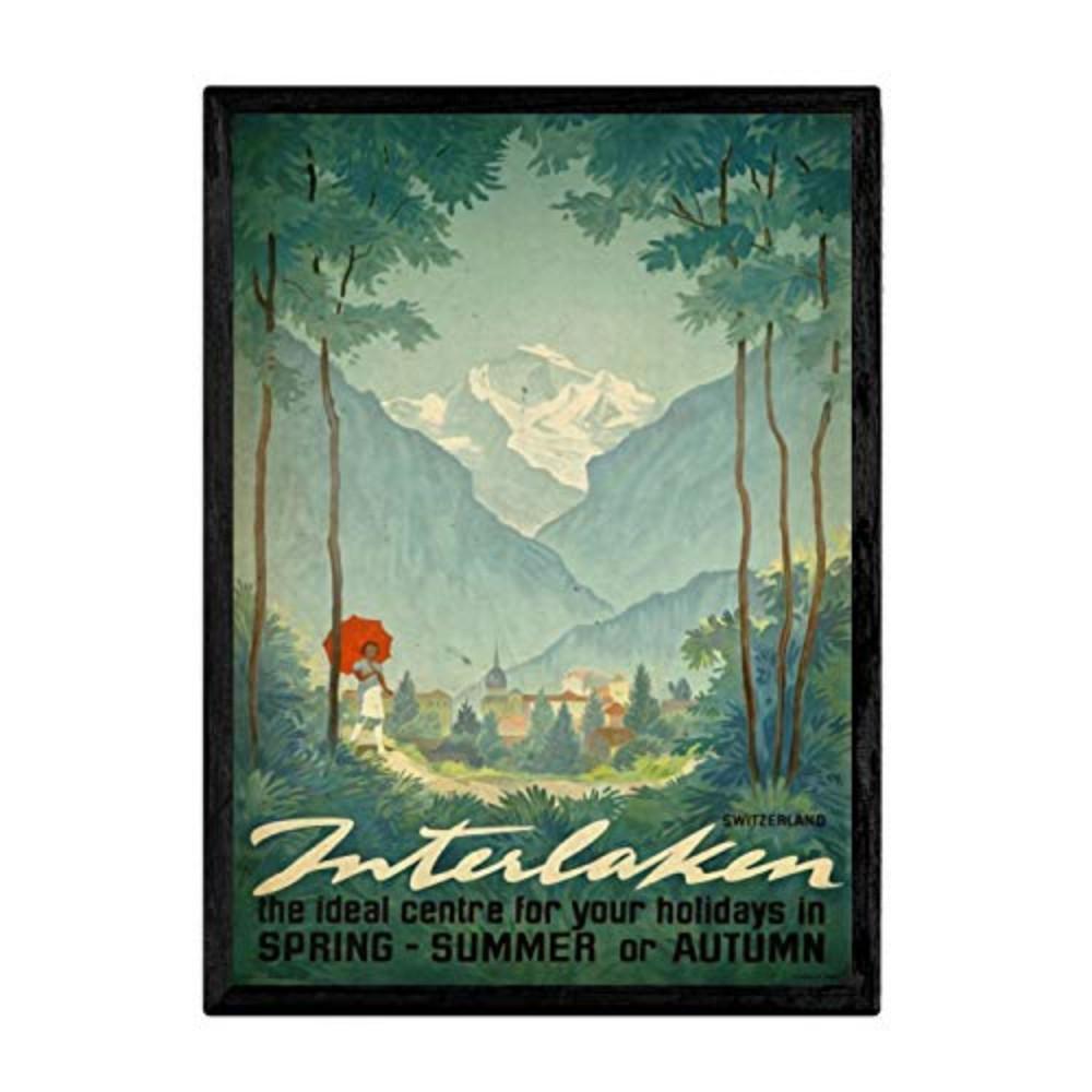 POSTER Interlaken Schweiz A3 Rahmenlos - Klar, Papier (29.7/5/42cm) - Nacnic
