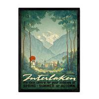 POSTER Interlaken Schweiz A3 Rahmenlos - Klar, Papier (29.7/5/42cm) - Nacnic