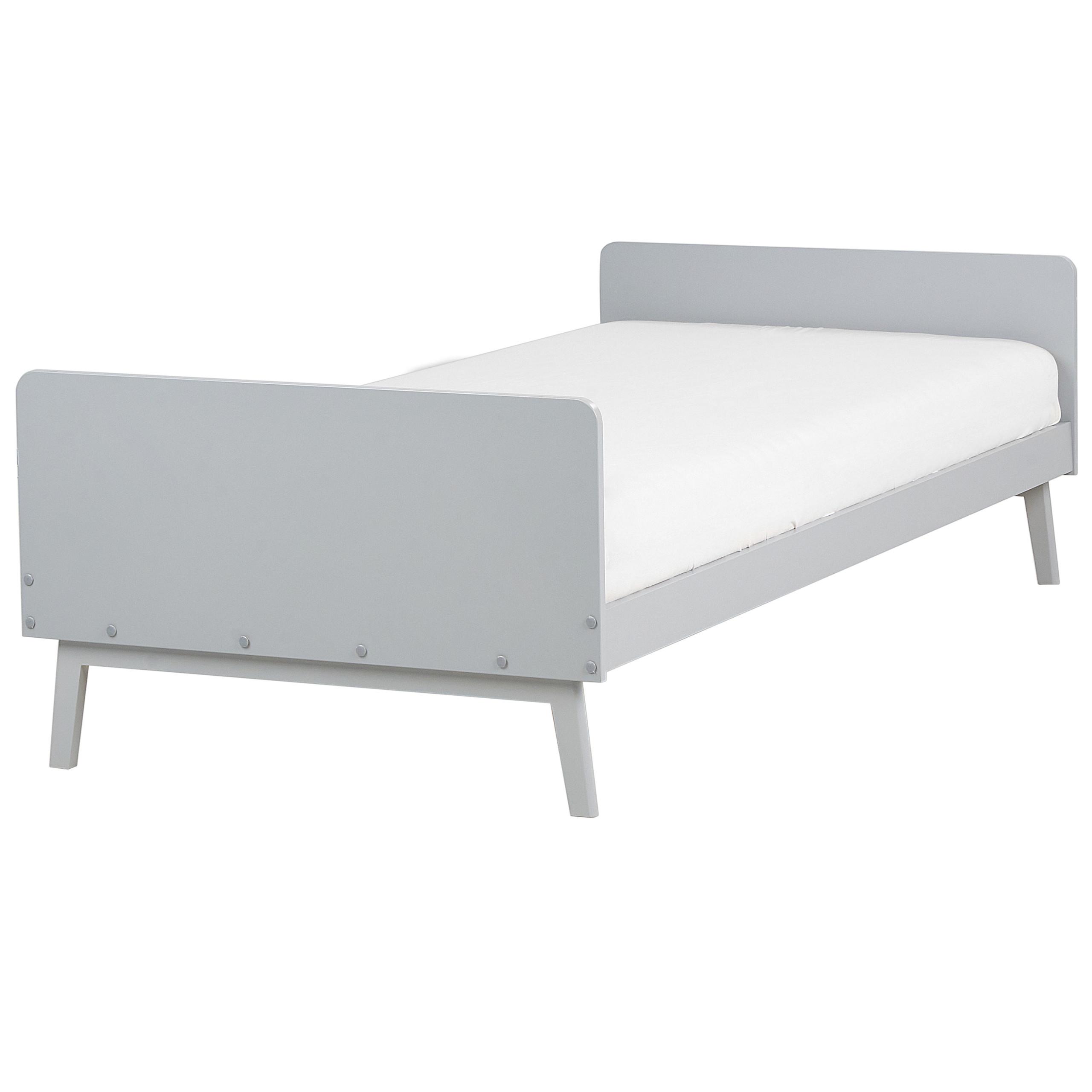 BETT mit Lattenrost 90x200 cm Grau Bonnac - Grau, Holz (90/200cm) - Beliani