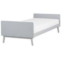 BETT mit Lattenrost 90x200 cm Grau Bonnac - Grau, Holz (90/200cm) - Beliani