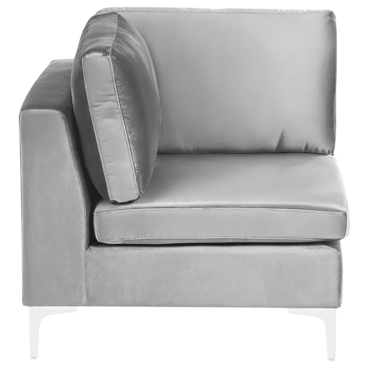 MODULSOFA 2-Sitzer Grau Samtstoff Evja - Dunkelgrau, Textil (170/84/85cm) - Beliani