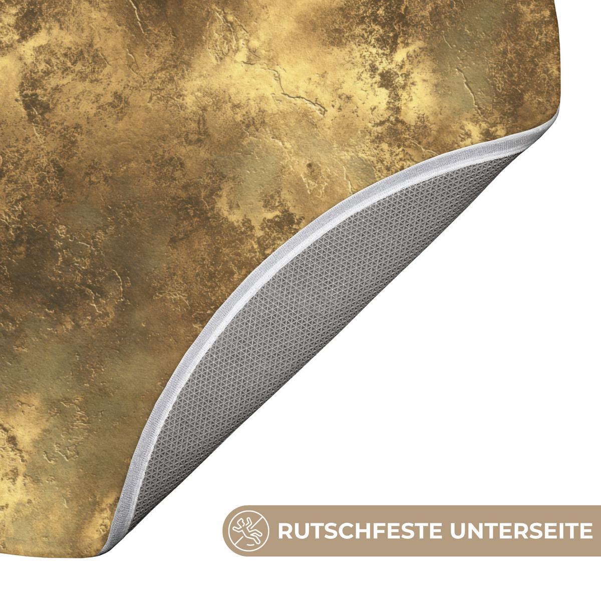 BADEMATTE Antik - Metallic-Look - Gold Badvorleger 70x70 cm - Goldfarben, Textil (70/70cm) - OnlyWow