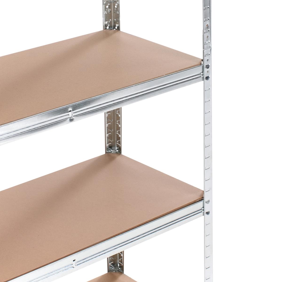 GARAGENREGAL Metall 150 /75 cm Silber Xitta - Silberfarben/Braun, Metall (75/150/30cm) - Beliani