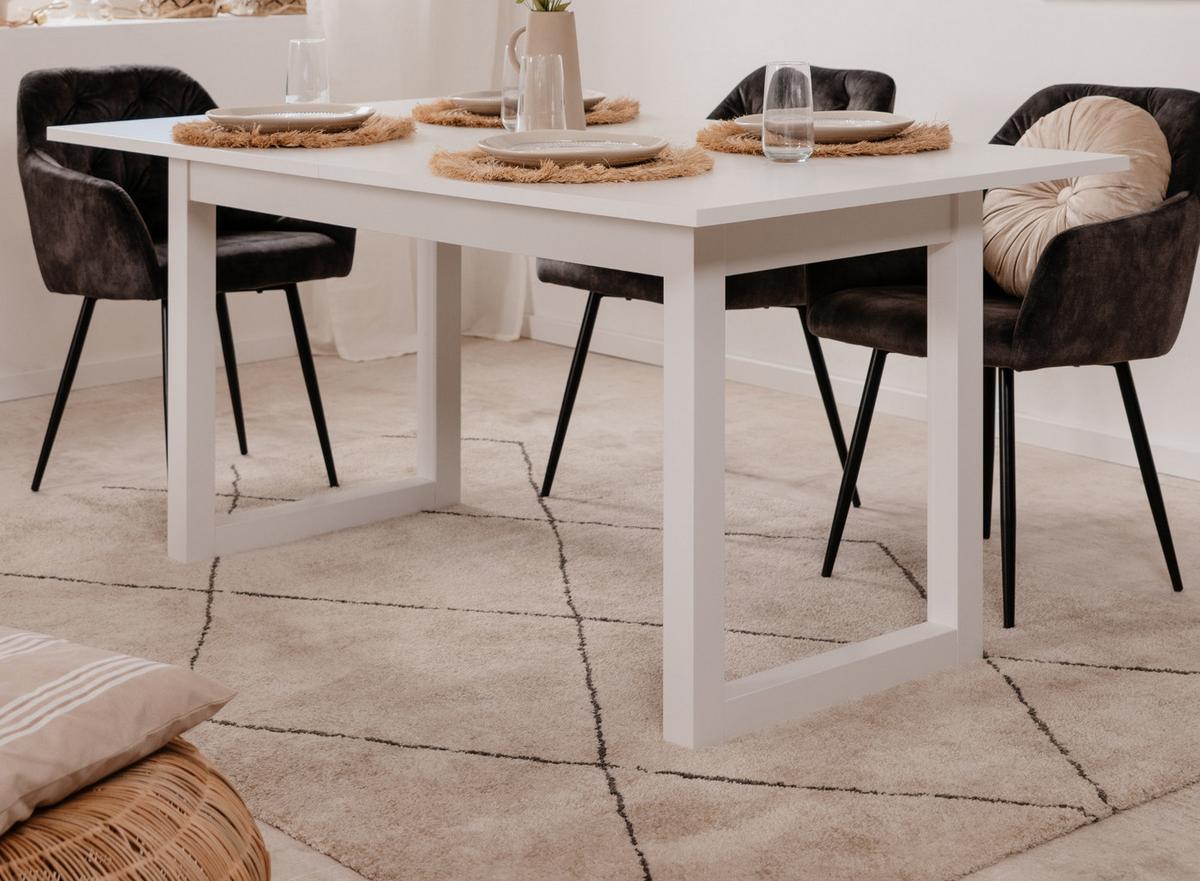 ESSTISCH weiß, 160 - 200 cm ausziehbar, Küchentisch bis 8 Personen - Weiß, Holzwerkstoff (90/160/75cm) - Furn.Design