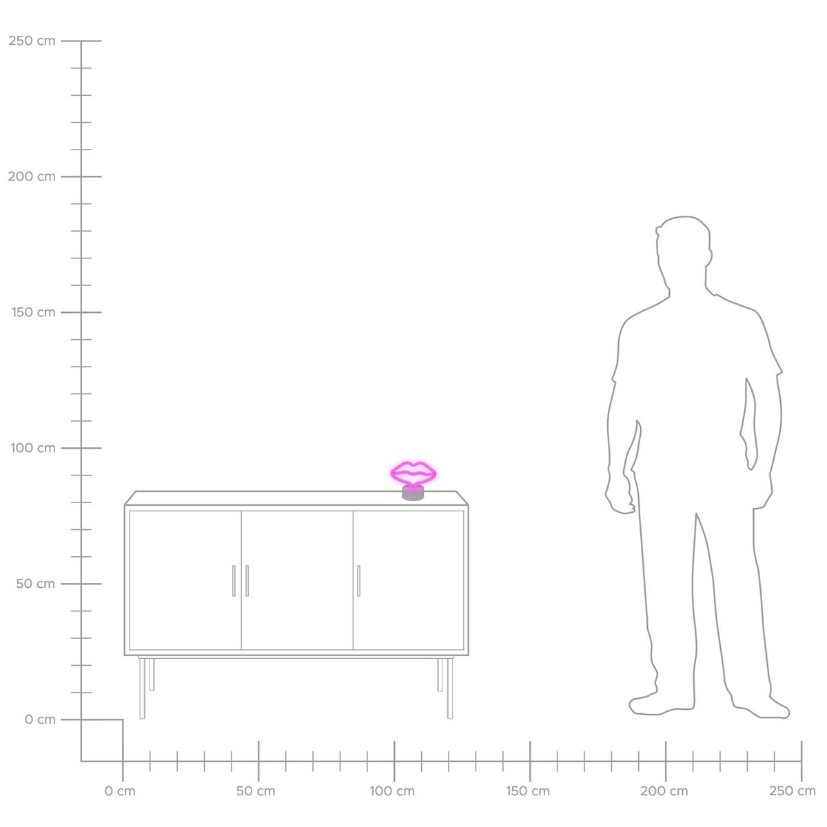 NEONLICHT Flora 8/17/15 cm - Pink, Kunststoff (8/17/15cm) - Beliani