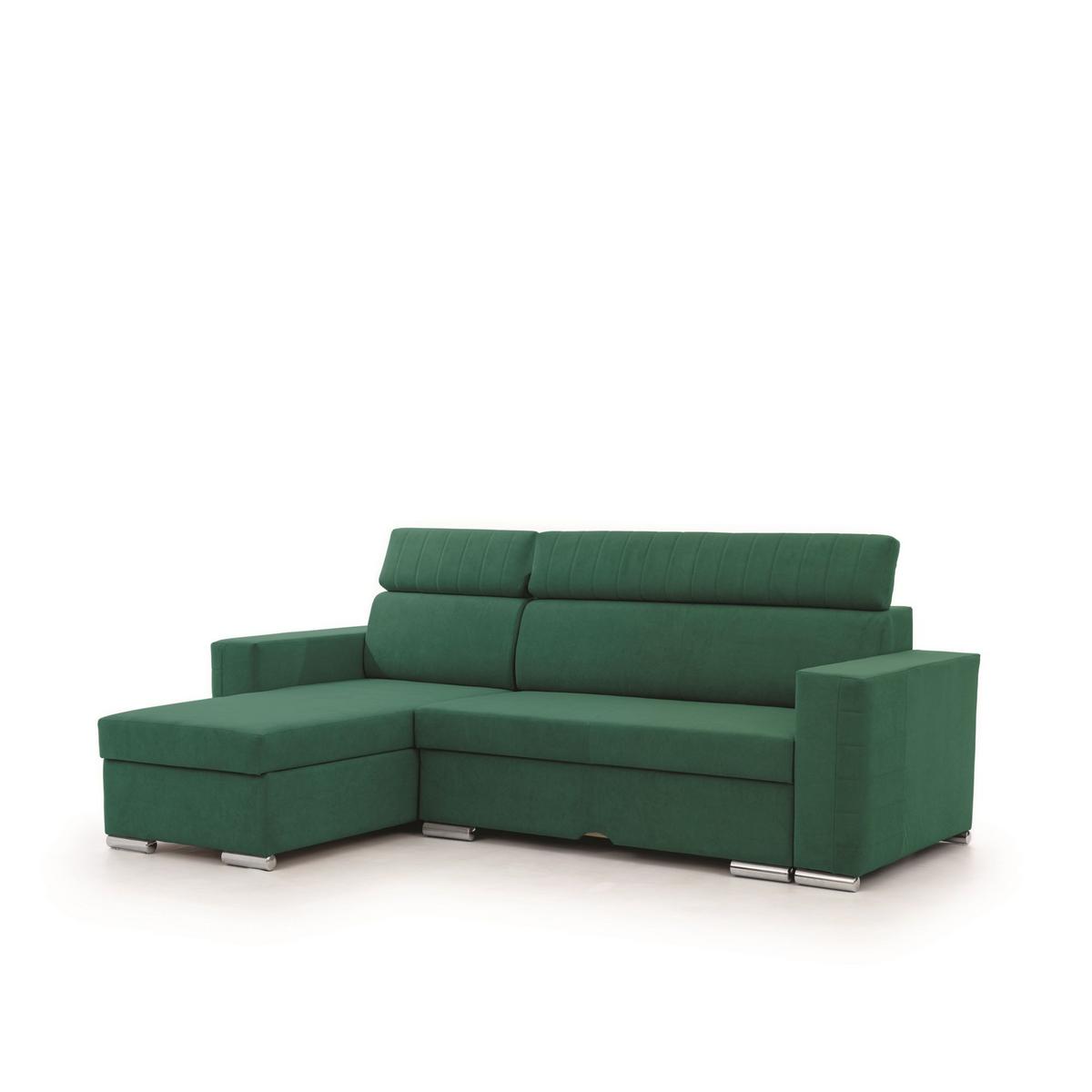 ECKSOFA Canton In Camelia - Grün, Holzwerkstoff/Textil (260/173cm) - Fun Möbel