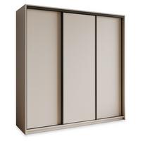SCHWEBETÜRENSCHRANK NISSE 180/205/60 cm 3-türig mit Schubladen Kaschmir - Kaschmir/Schwarz, Holzwerkstoff (180/205/60cm) - MASSENO