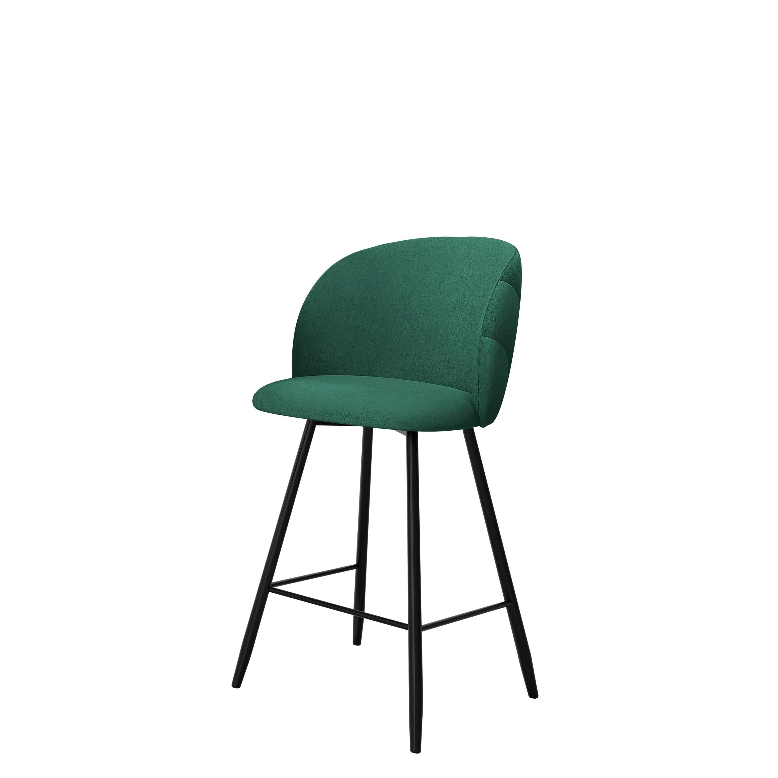 BARHOCKER K99 H - Schwarz/Grün, Holzwerkstoff/Textil (51/105/51cm) - MIRJAN24