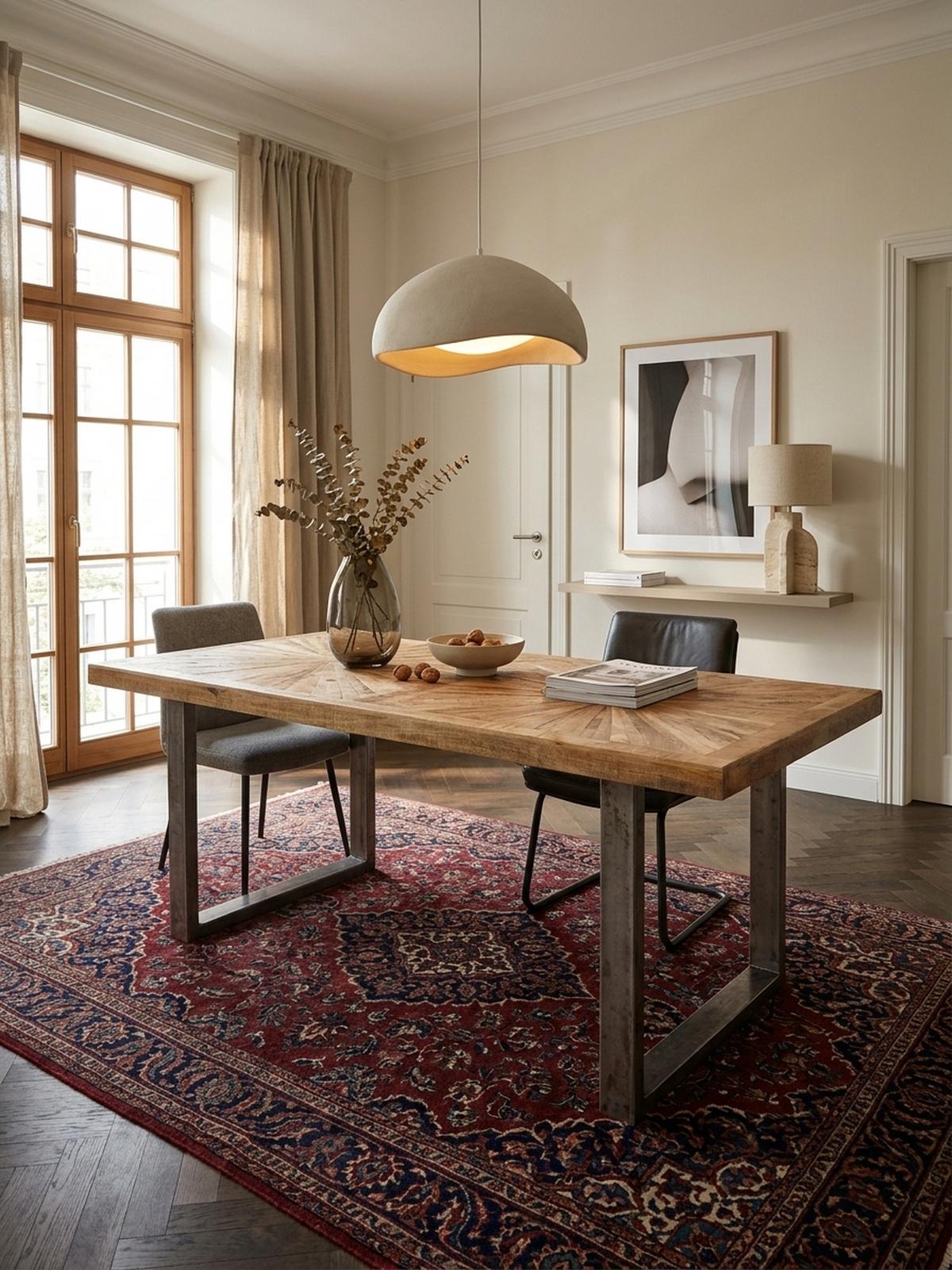 ESSTISCH Massivholz Edelstahlbeine Rustikal, Braun 200x100x76 cm - Anthrazit/Braun, Holz/Metall (100/200/76cm) - KADIMA DESIGN