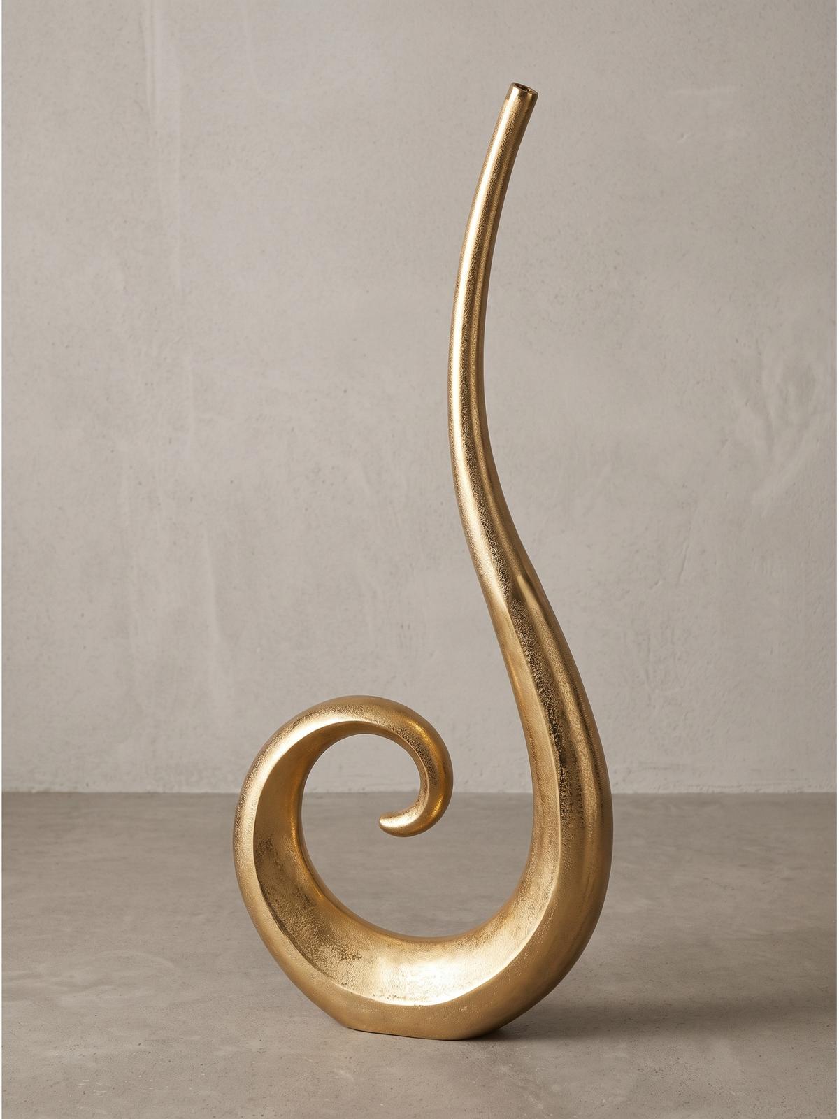 BODENVASE BAVENO, Aluminium, handgefertigt, Gold, 48 x 10 x 100 cm - Goldfarben, Metall (100cm) - KADIMA DESIGN