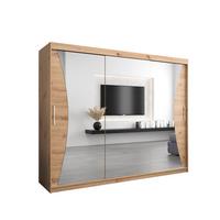SCHWEBETÜRENSCHRANK 200/250/62 3-türig - Silberfarben/Eiche Artisan, Holz/Kunststoff (250/200/62cm) - MÖBEL KRYSPOL