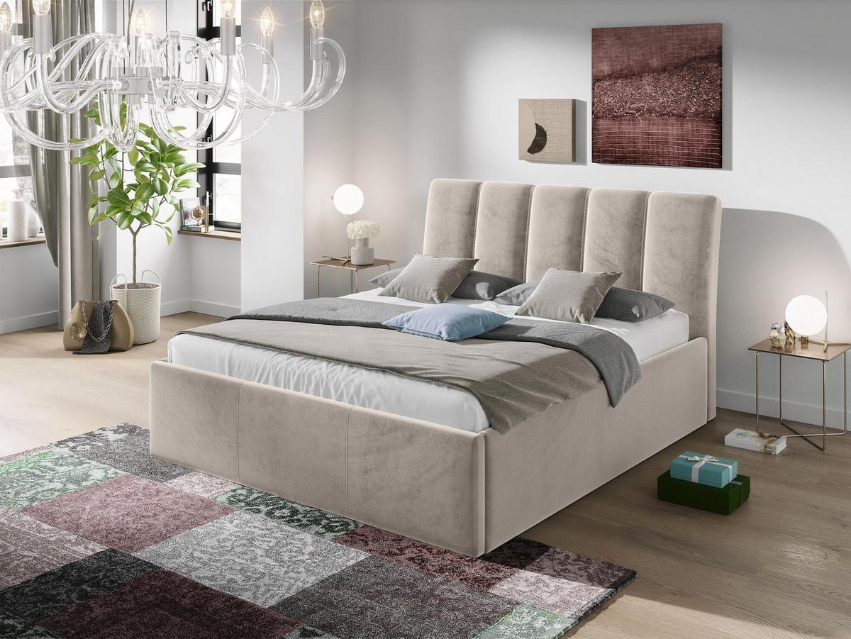 POLSTERBETT Sensi - Beige/Naturfarben, Holz/Holzwerkstoff (160/200cm) - MIRJAN24