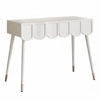 SCHMINKTISCH weiß 100 cm mit 2 wolken-schubladen & metallbeinen - Weiß, Holzwerkstoff (100/76/40cm) - Urban Meuble