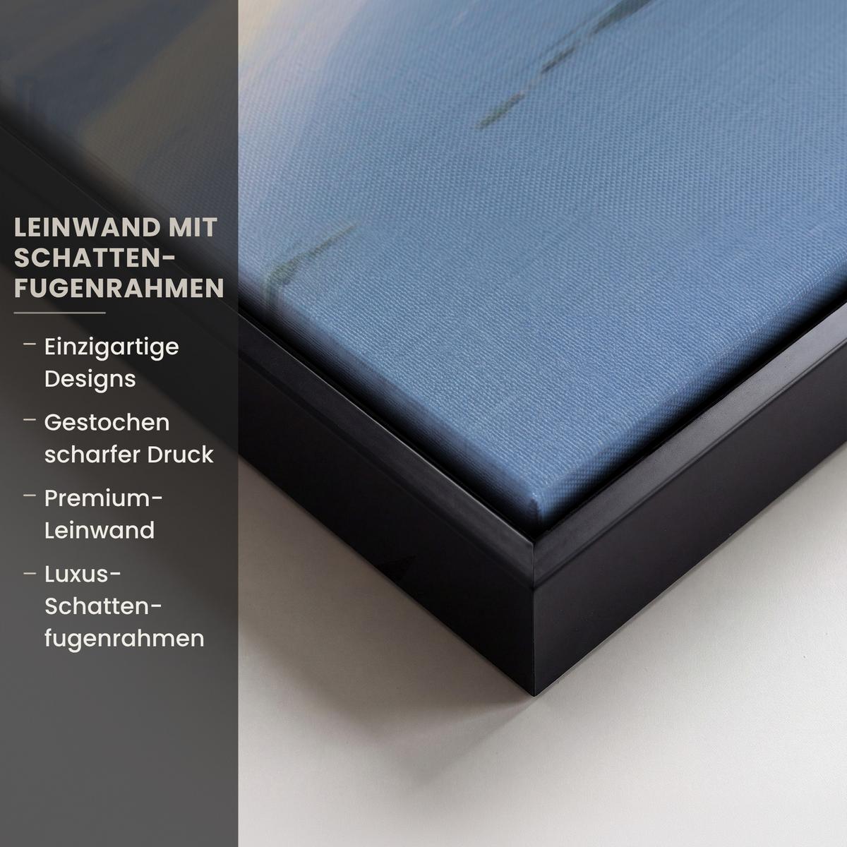 LEINWAND Bilder mit Rahmen - Baum - Jahreszeiten - Winter - Landschaft - 150x100 - Multicolor, Textil (150/100cm) - MuchoWow
