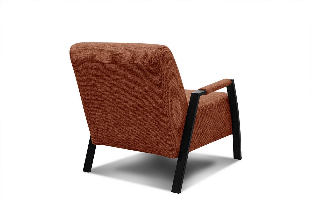 SESSEL KOBE, dunkelorange - Dunkelorange/Schwarz, Holz/Textil (72/76/90cm) - Wozimo
