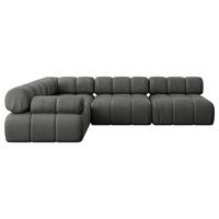 ECKSOFA modulares Sofa Mende-L2 - 285x190x70 cm Dunkelgrau Velours - Dunkelgrau, Holzwerkstoff/Textil (285/190cm) - ALTDECOR